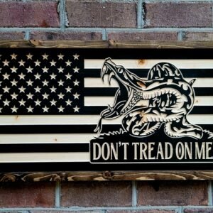 US Flag with "Don't Tread On Me Design And Snake (subdued)